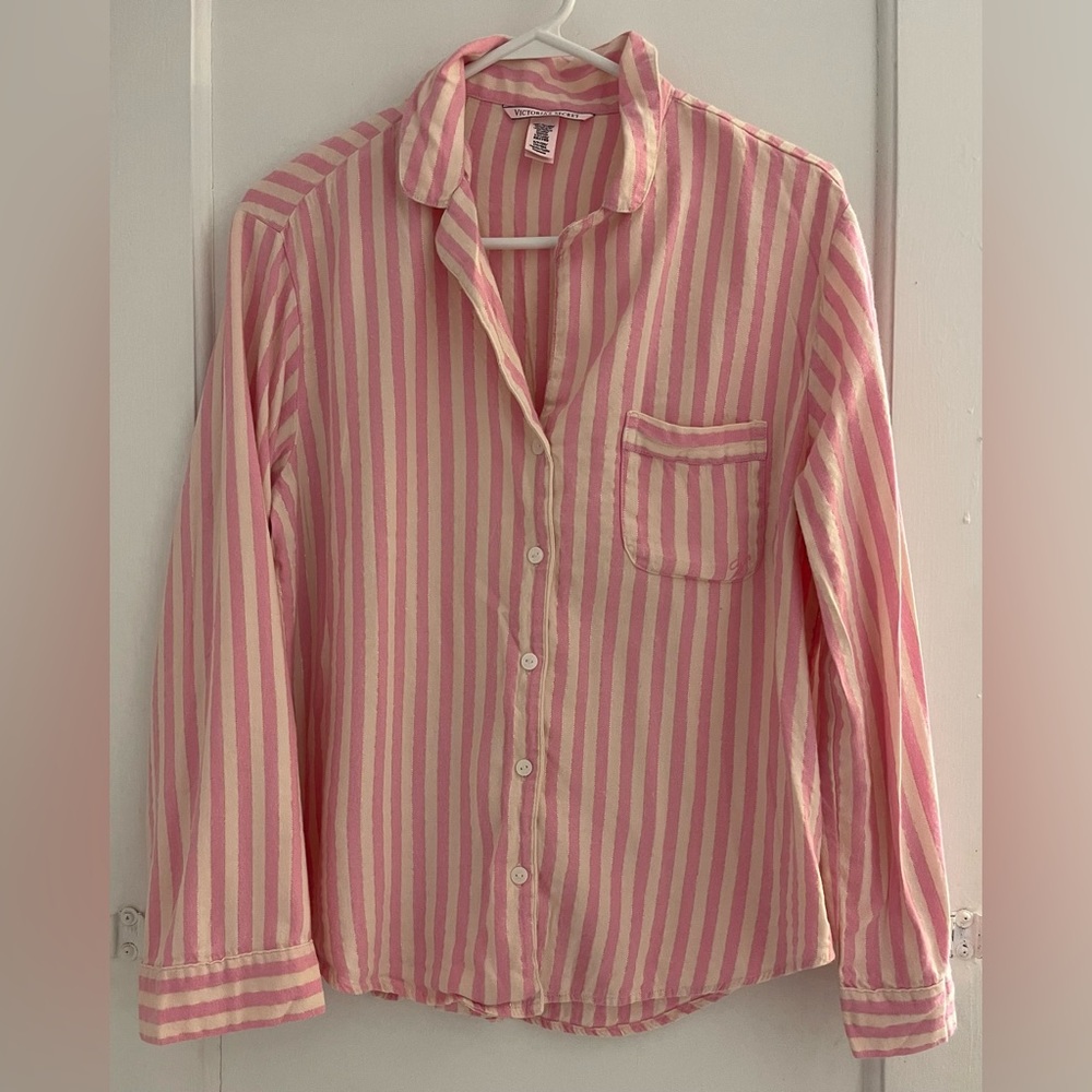 Victoria secret pink striped pajama top